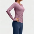 thumbnail image 2 of YueHuiYing Compression Shirt Women Long Sleeve V Neck Workout Tops Dry-Fit Gym Yoga Moisture-Wicking Sports Base Layer T-Shirts Purple XL, 2 of 6