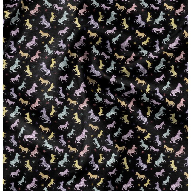 Soimoi Black Velvet Fabric Wild Animal Print Sewing Fabric BTY 58 Inch Wide