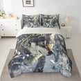 thumbnail image 2 of Feelyou Wolf Twin Bedding Sets 7-Piece for Teens, 3D Jungle Animal Bedding Comforter Set, Winter Snow Reversible Sheet Sets, Ultra Soft Home Decor, 2 of 7