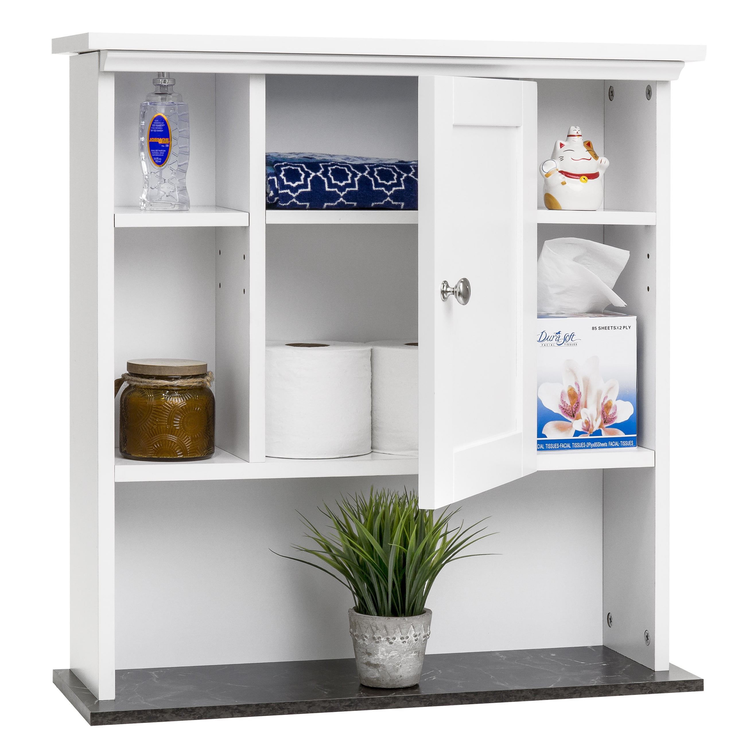 Best Choice Products Bathroom Wall Storage w/ Faux Granite