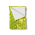 thumbnail image 2 of Digital Soft Flannel Fleece Throw Blanket, Modern Design with Butterfly Shapes and Polka Dots Nature Print, Cozy Plush for Indoor and Outdoor Use, 60" x 80", Pale Green Yellow, by Ambesonne, 2 of 6