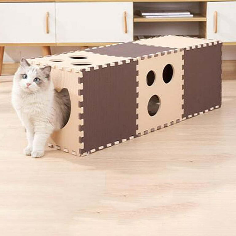 Cat Tunnels for Indoor Cats,Cat Tunnel Mat DIY Cat Play Mat for Felt Cat  Tunnel Random Combinations and Infinite Extension,Foldable,for Cats Dogs  and Rabbits,39x39 