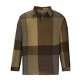 thumbnail image 5 of IYTR Mens Shirts Patchwork Long Sleeve Relaxed Fit Shirts Button Up Lapel Casual Comfortable Shirts Sweater Brown XL, 5 of 5