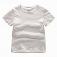 thumbnail image 5 of NOLDARES Girls Short Sleeve Summer T Shirt Crewneck Rolled Cuffs Fashion Shirts Tee(White,110), 5 of 7