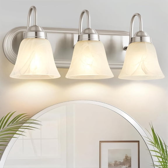 NATYSWAN 3 Light Bathroom Vanity Lights(Bulbs Not Included), Modern Lighting Fixtures Brushed Nickel Wall Lamp Vanity Lights Apply for Mirror Living Room Cabinet Bedroom