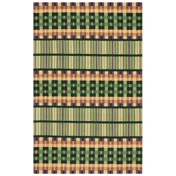 SAFAVIEH Metro Franco Checkered Area Rug, Green/Gold, 8' x 10'