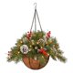 thumbnail image 3 of Pre-lit Artificial Christmas Hanging Flower Basket LED Lights Holiday Home Decor, 3 of 5