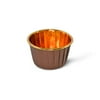 SimpleGood Gold-Coffee Disposable Aluminum Foil Baking Cups Ramekins for cupcakes muffins rolled rim 50