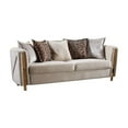 thumbnail image 5 of Chanelle Thick Velvet Fabric 3Pc Living Room Set Made With Wood in Beige, 5 of 17