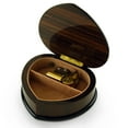 thumbnail image 2 of Elegant 30 Note Wood Tone Heart Shaped Music Jewelry Box with Floral in Heart Frame Inlay Design - Wonderful Tonight, 2 of 2