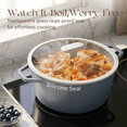 thumbnail image 5 of PRICUSIS Nonstick Stock Pot with Silicone Rim Glass Lid, 7 QT Casserole, Oven-Safe Bakeware, Induction, Dishwasher Safe, Suitable for Pasta, Baking & Stews, Blueberry Gray, 5 of 8