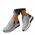 thumbnail image 3 of Womens Shoes,Women Sneakers Thick Sole Lace Up Design Fashion Casual Shoes Comfortable Women Sneakers for Walking,Shoes for Women,Grey,8.5, 3 of 9