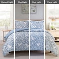 thumbnail image 5 of Notticasa 3-Piece Printed Comforter Sets,Blue,Queen,Features a Floral and Peacebird Design, Including a Quilt Cover and Pillowcases, 5 of 8