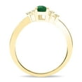 thumbnail image 3 of SZUL Women's Pear Shaped Emerald and Diamond Wave Ring in 10K Yellow Gold, 3 of 5