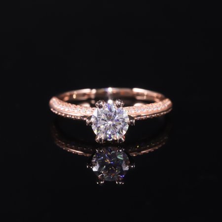 Generic Light Luxury Seiko Quality S925 Sterling Silver Inlaid Moissanite 2 Karat D Color Ledean Big Main Stone Ring