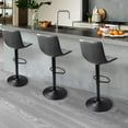 thumbnail image 4 of Vitesse Bar Stools Set of 4 Modern Swivel Bar Chairs, Barstools Counter Height with High Backrest, Adjustable Faux Leather Upholstered Bar Stool for Bar, Kitchen, Dining Room, 4 of 7