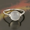 thumbnail image 2 of KIRAN FINE JEWEL Round White Moonstone CZ Diamond Single Stone Cocktail Band Ring 925 Silver Women Gemstone Statement Jewelry Gift For Her, 2 of 5