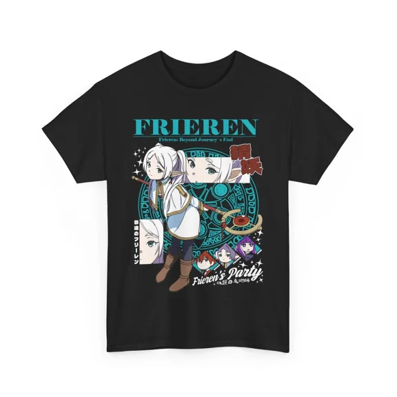 Reprint Rare Anime Stark Girl Tee, Frieren Shirt, Beyond Journeys Black T Shirt