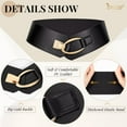 thumbnail image 4 of JASGOOD Women's Wide Elastic Belt Fashion Thick Waist Belt with Gold Buckle, 4 of 8