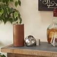 thumbnail image 2 of DecMode 3" x 9" Brown Leather Handmade Cocktail Shaker with Silver Top, 1-Piece, 2 of 7