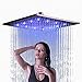 thumbnail image 3 of NeierThodore Bathroom LED Changing Color 16-inch Square Rainfall Shower Head Overhead Sprayer,Brushed Nickel, 3 of 4