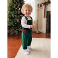 thumbnail image 3 of RUINIXCW Toddler Baby Boy Girl Christmas Overalls Love Heart Embroidered Plush Sleeveless Jumpsuit, 3 of 9