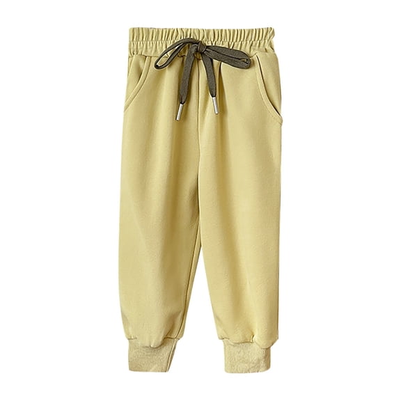 Gubotare Toddler Girl Sweatpants Lightweight Sweat Pants for Girls Fashion Baggy Sweatpants Joggers Winter Warm Kids Pants Size 1218 Months (Yellow,12-18 Months)