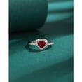 thumbnail image 2 of Anillo de circonita en forma de corazón de corindón rojo Anillo de diamantes rojos de amor personalizado de moda de nicho de lujo ligero de plata esterlina para mujer Anillo de diamantes, 2 of 6