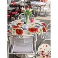 thumbnail image 5 of Outdoor Tablecloth with Umbrella Hole for Patio/Picnic/Party/Camping, Red Blue Poppy Floral Waterproof Table Cloth Round Cover Washable, Vintage Spring Flowers Linen (Dia 54"), 5 of 8