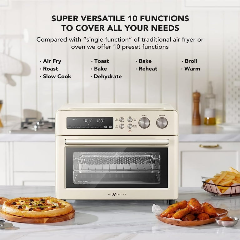 VAL CUCINE 26.3 QT/25 L Extra-Large Smart Air Fryer Toaster Oven, 10-in-1 Convection  Countertop Oven Combination, Black Matte Stainless Steel - Venue Marketplace