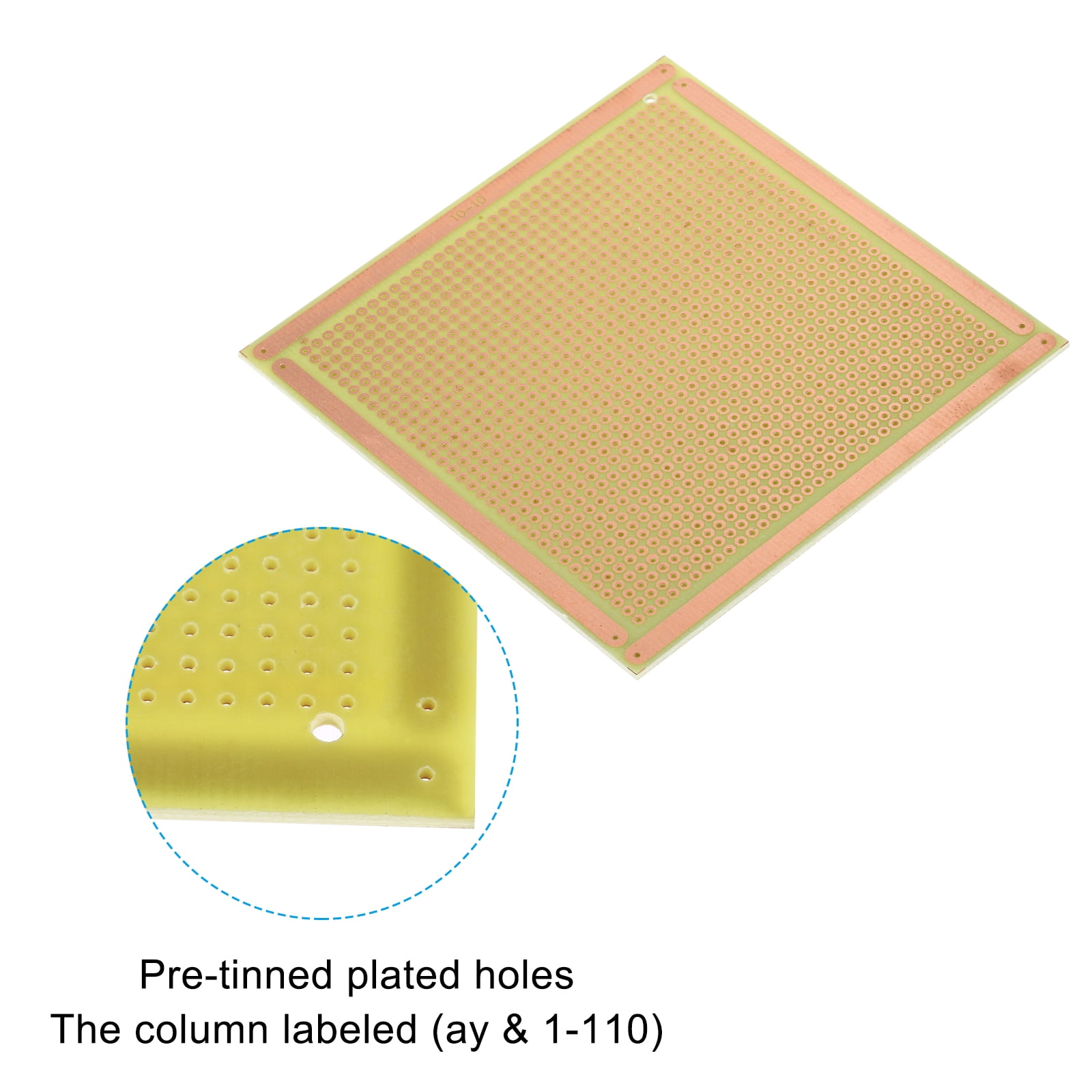 4" x 4" PCB Board Circuit, 12 Pcs Single Sided Prototype Solder Boards for Soldering and Electronic Project Circuit Boards Solderable Breadboard, Yellow