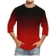 thumbnail image 1 of Camisas de Lino para Hombres Impresión Cuello Redondo Casual 3/4 Manga Blusa, Mezcla de Lino de Algodón para Primavera Verano Ocio Y Tops Diarios, 1 of 9
