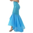 thumbnail image 4 of YiZYiF Womens Mermaid Tail Maxi Skirt Sparkly Sequined Skirts Cosplay Costume Blue 4XL, 4 of 7