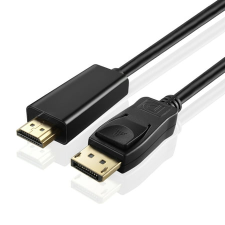 Passive Audio Video (DisplayPort DP to HDMI Cable (10 Feet) AV Video Audio Male to Male Passive Passthrough Converter Adapter Wire Cord Plug Supports 4K Ultra HD UHD 1440P 1080p Full HD)