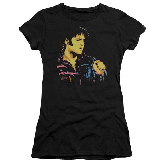 Elvis Presley - Neon Elvis - Juniors Teen Girls Cap Sleeve Shirt - X-Large