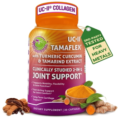 Joint Support Supplement with UC-II® & TamaFlex® Capsules, Type II Collagen, Turmeric & Tamarind for Mobility, Flexibility and Cartilage Support