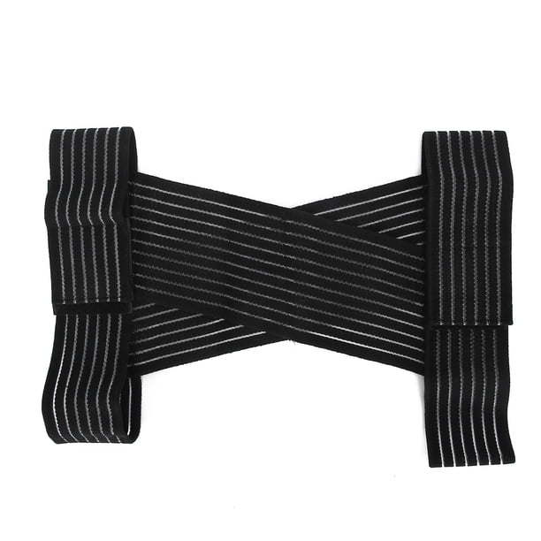 Corrector de postura transpirable ajustable para joroba, cinturón de espalda negro L
