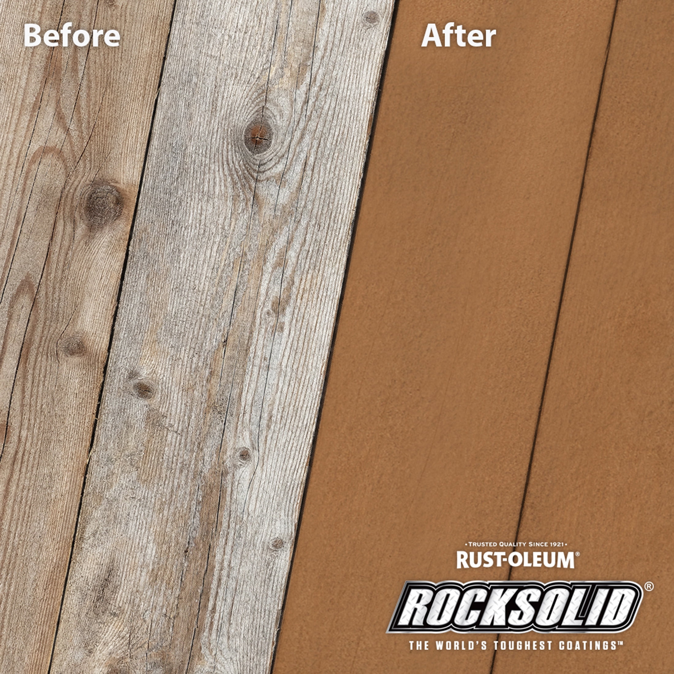 Saddle, Rust-Oleum RockSolid 6X Exterior Wood Deck Coat-319658T, Gallon