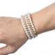 thumbnail image 2 of Nvzi Pulsera de perlas de imitación con múltiples filas de cristales en capas, apilable, brazalete abierto, joyería nupcial para bodas, color dorado, 2 of 4