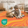 thumbnail image 4 of ODIKA 5'x7' Washable Area Rug Mid Abstract Century Curved Motifs Vibrant Palette Block Retro for Small Living Room, Bedroom, Easy Care, Non-Shedding, Pet Friendly, 4 of 7