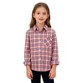 thumbnail image 2 of UACY Boys Flannel Shirt Toddler Buffalo Plaid Shirt Long Sleeve Button Down Shirts Kids Casual Tops (Pink, 12-18 Months), 2 of 9