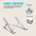 thumbnail image 6 of VerdeVida Laptop Stand, Portable Laptop Holder Computer Stand for Desk, Metal Foldable Laptop Riser with 6 Levels Height Adjustment, Compatible with MacBook, HP, Lenovo, Dell, Silver, 6 of 7