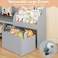 thumbnail image 6 of Homfa Kids Bookshelf with Reading Nook, 6 Shelf Bookcase with 1 Wood Toy Bin with 3 Tier Book Rack for Children Kidsroom, Gray, 6 of 7
