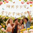 thumbnail image 2 of Banner TSOUOEA con diseño de mariposas para feliz cumpleaños y flores silvestres, 2 of 8