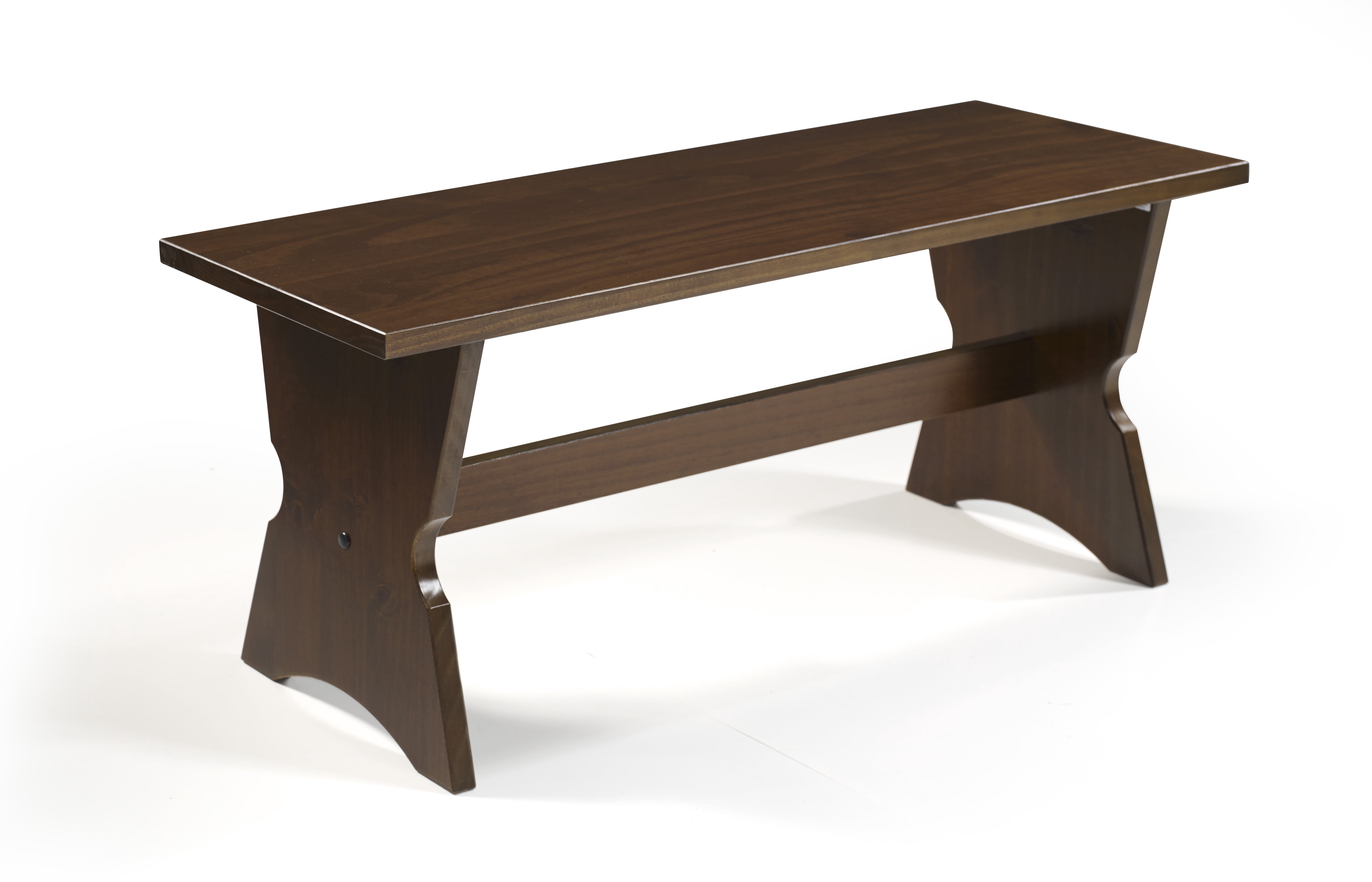 Linon Trefny 3-Piece Backless Corner Breakfast Nook Dining Set with Storage, Walnut