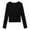 Black-02, variant on STETMN Women's Long Sleeve Tops Button Up Crop Slim Fitted T Shirts Fall Casual Basic Blouse