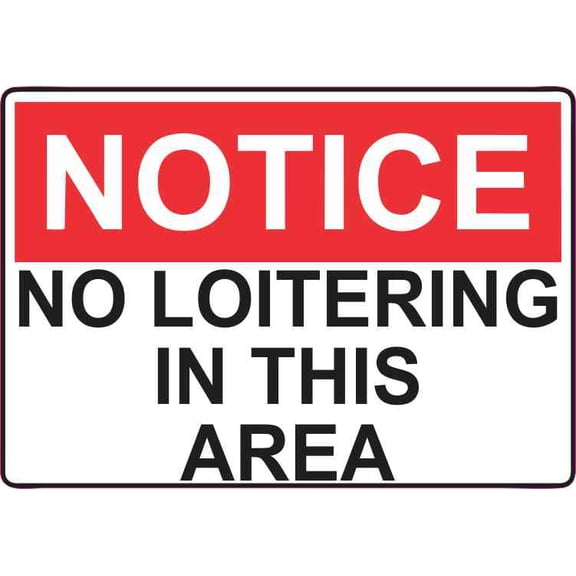 5in x 3.5in Red Notice No Loitering Sticker Vinyl Sign Decal Doo