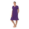 thumbnail image 3 of Aria Women’s Short Sleeve Split Neck Sweater Knit Nightgown, Sizes XS-5X, 3 of 7