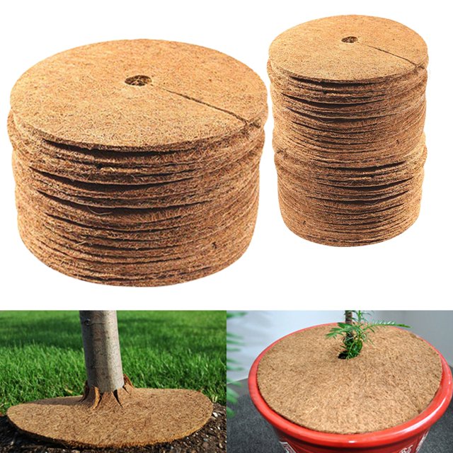 uds fibra de coco planta Control de malezas estera en maceta cubierta hidratante del suelo película Protector de tronco de árbol 30cm JFHHH pequeña