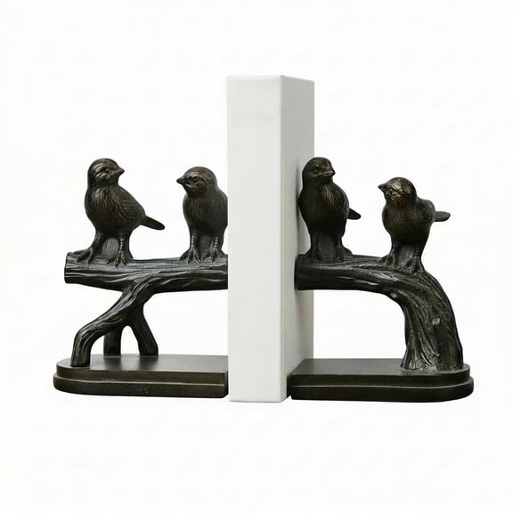 Comfy Hour Black Resin Bird Bookends 10.2 x 4.2 x 6.2 in Set of 2